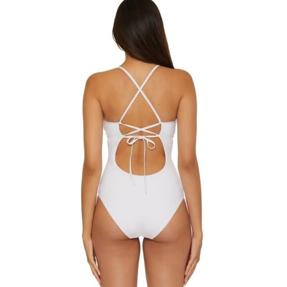 Becca by Rebecca Virtue Colette Women's One Piece Swimsuit Size Medium Black - Picture 2 of 6